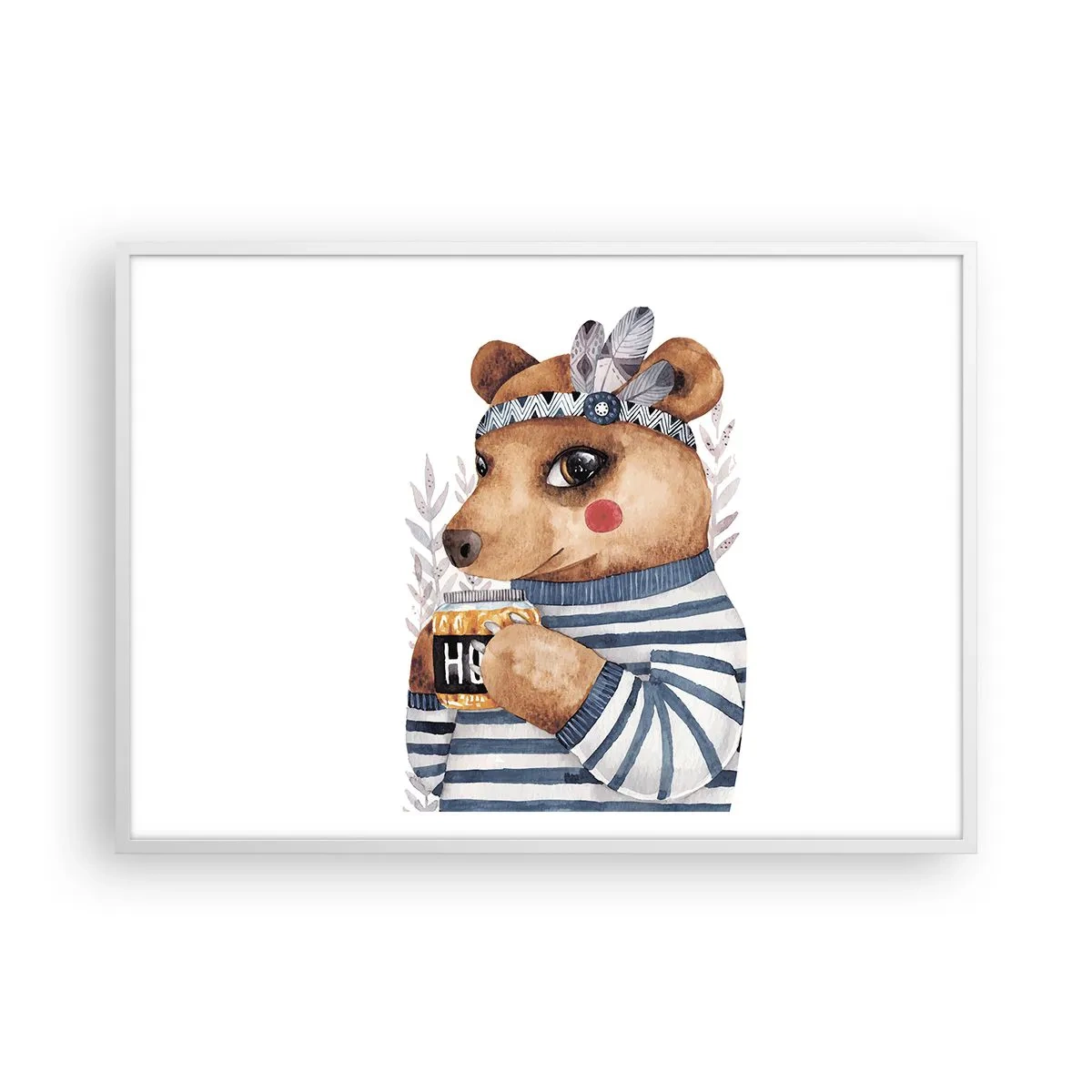 Affiche dans un cadre blanc - Poster - Un nounours trop mignon - 100x70 cm