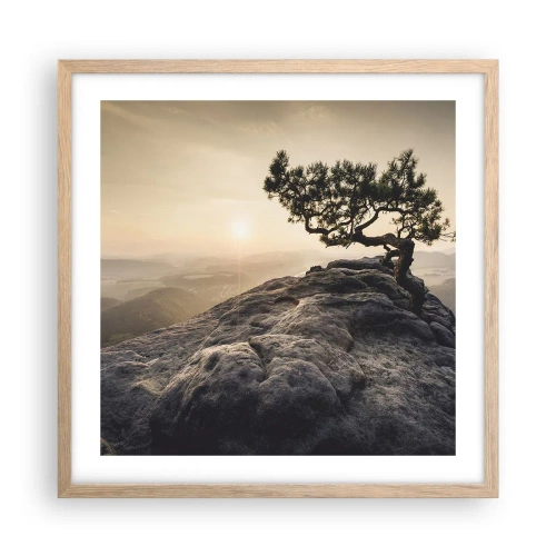 Affiche dans un chêne clair - Poster - La vie gagne toujours - 50x50 cm