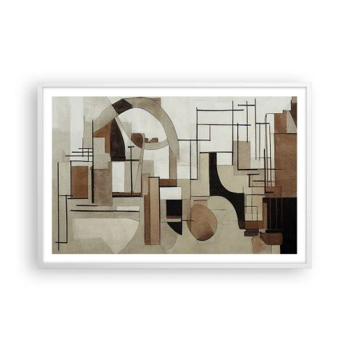 Affiche dans un cadre blanc - Poster - Paysage urbain 2.0 - 91x61 cm