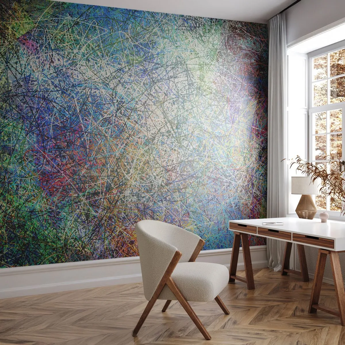 Papier Peint Autocollant Deluxe Sticker - Ce n'est pas si simple - Abstraction, Morceau, Modèle moderne - 250x175 cm
