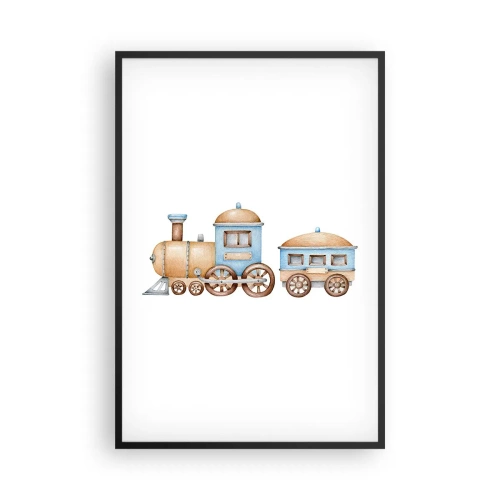 Affiche dans un cadre noir - Poster - Il est à la gare... - 61x91 cm