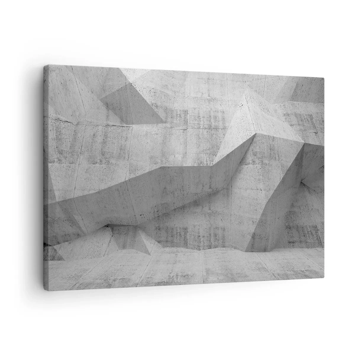 Impression sur toile - Image sur toile - Formes géométriques en béton en gris - 70x50cm - Un vrai challenge - Décoration murale moderne pour le salon et la chambre ARTTOR