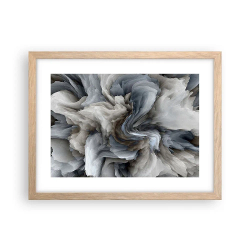 Affiche dans un chêne clair - Poster - Pierre et fleur - 40x30 cm