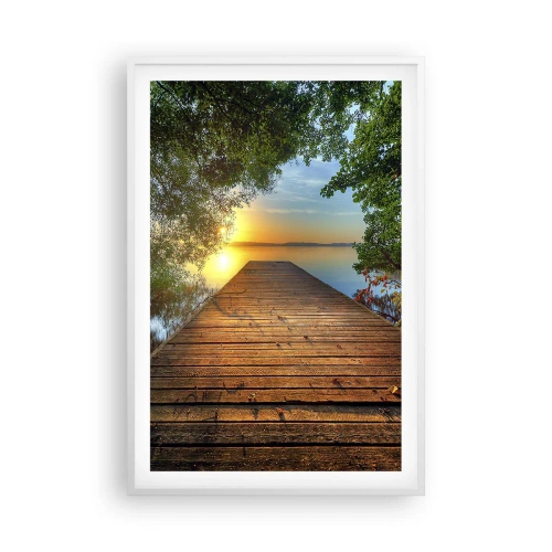 Affiche dans un cadre blanc - Poster - Prenez votre temps, asseyez-vous - 61x91 cm