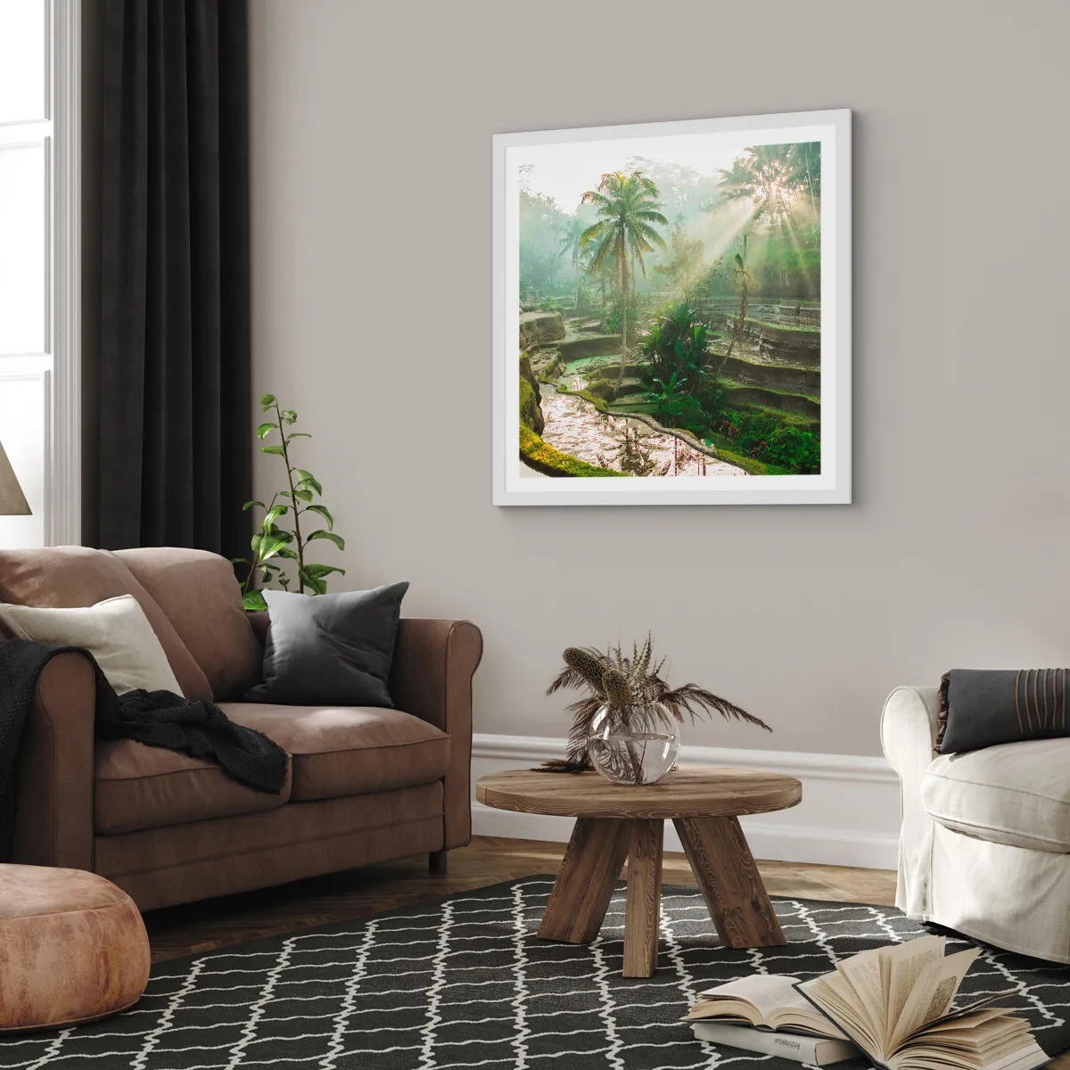 Affiche dans un cadre blanc - Poster - Grandir au soleil - 40x40 cm