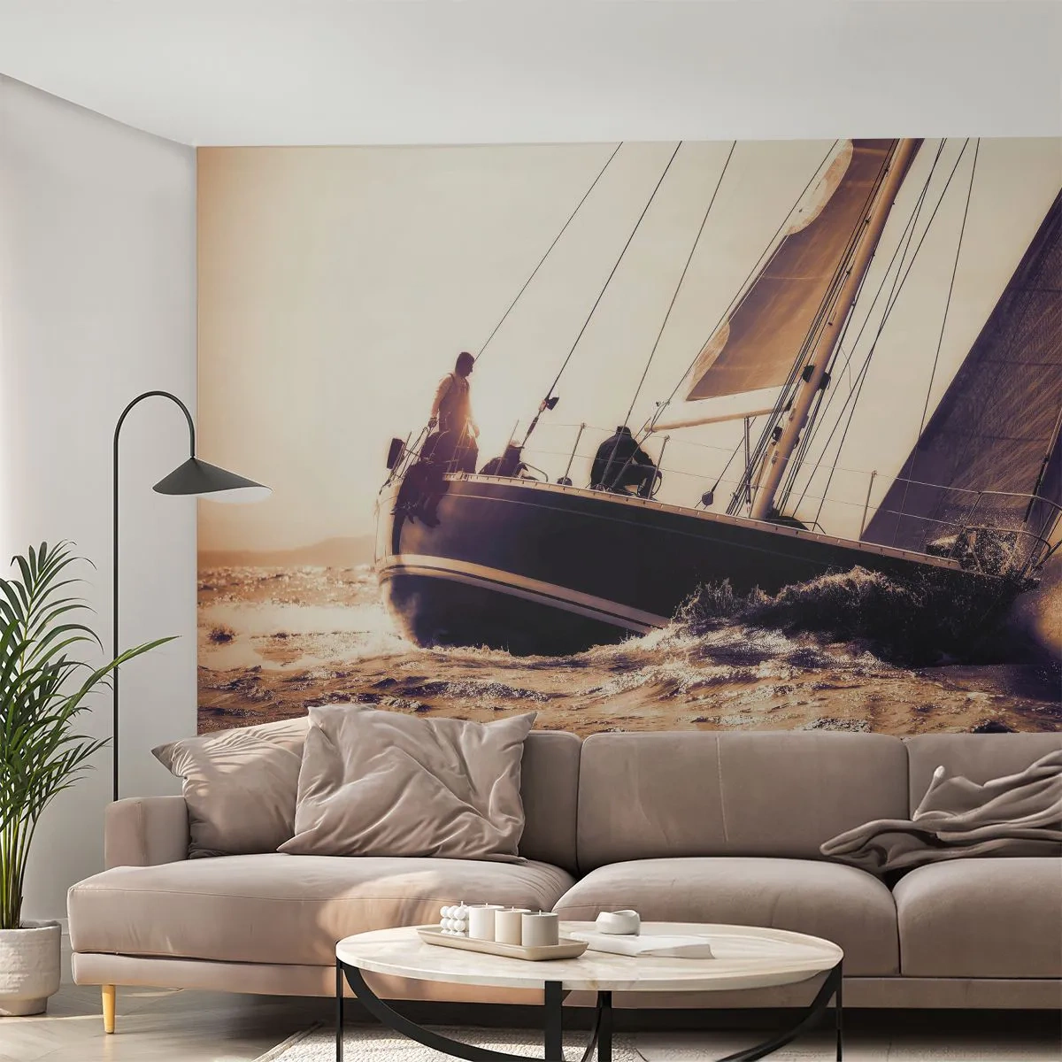 Papier Peint Photo Standard Eco - Navigue, marin - Yacht, Mer, voile - 400x280 cm