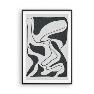 Affiche dans un cadre noir - Poster - Amusement de labyrinthe abstrait - 61x91 cm