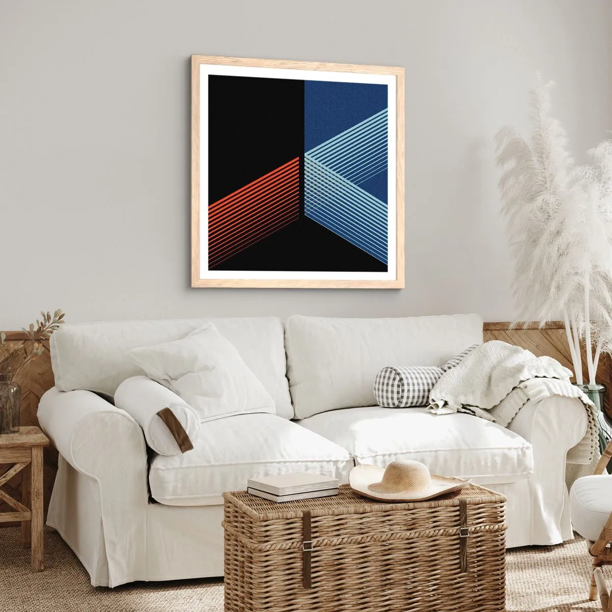 Affiche dans un chêne clair - Poster - Histoire simple - 50x50 cm