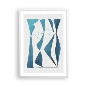 Affiche dans un cadre blanc - Poster - Abstraction : composé turquoise - 50x70 cm