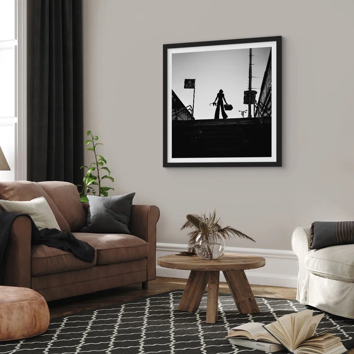 Affiche dans un cadre noir - Poster - Pèlerinage urbain - 60x60 cm