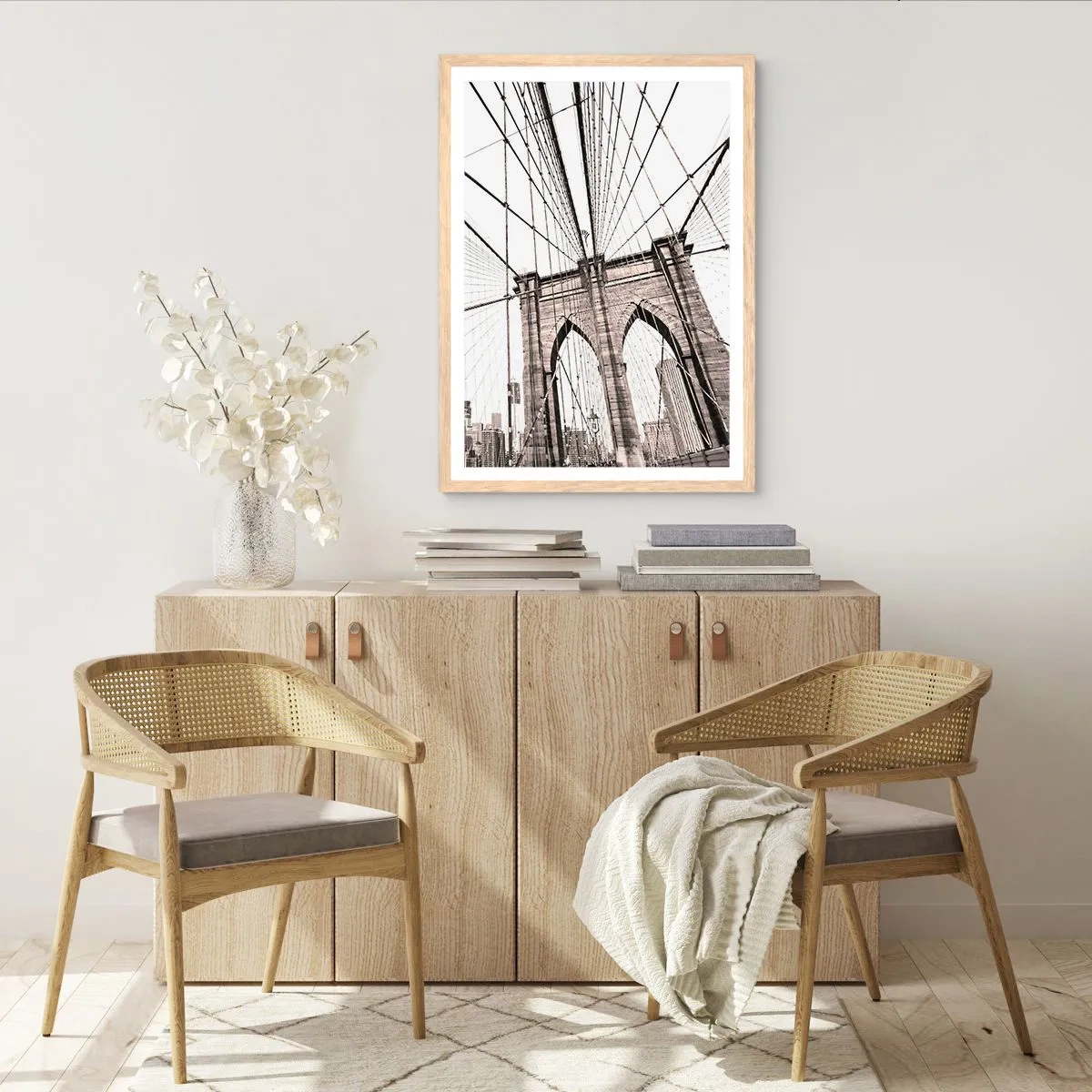 Affiche dans un chêne clair - Poster - Cathédrale New Yorkaise - 70x100 cm