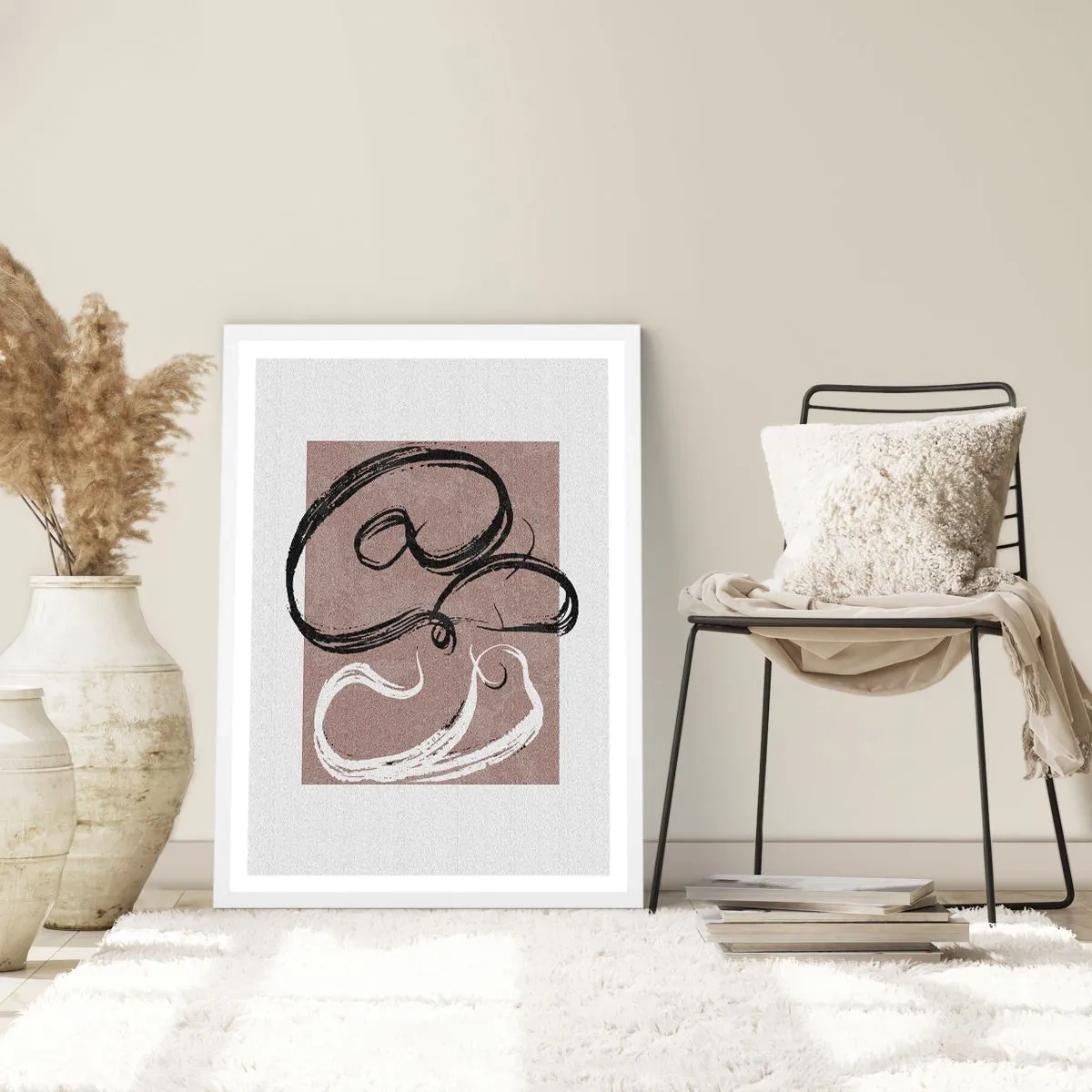 Affiche dans un cadre blanc - Poster - Composition – la recherche de la plénitude - 61x91 cm