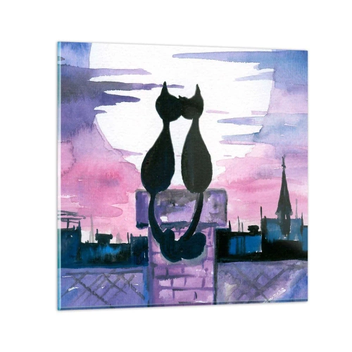 Impression sur verre - Image sur verre - Rendez-vous sous la lune - 30x30 cm