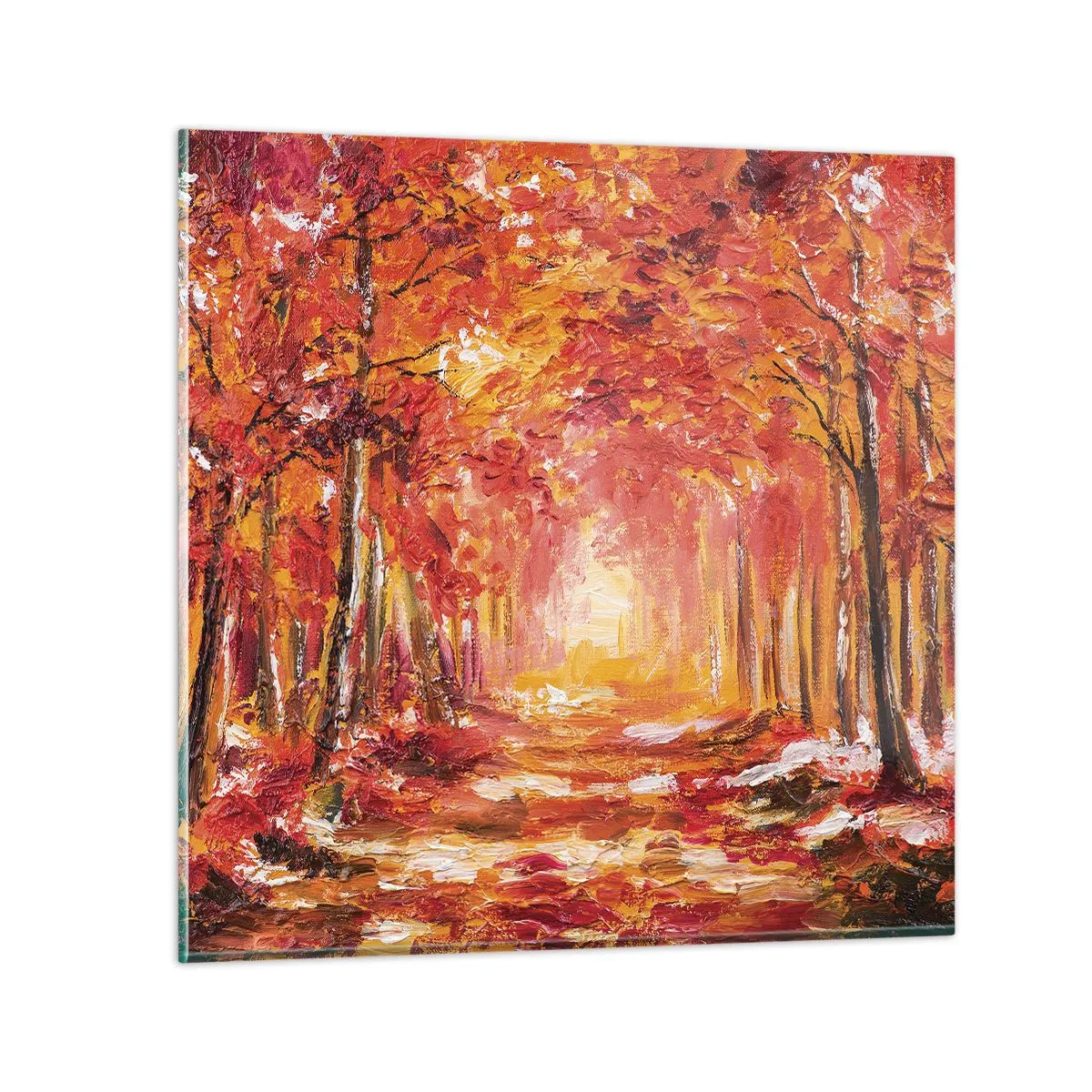 Impression sur verre - Image sur verre - Forêt de cuivre - 40x40 cm