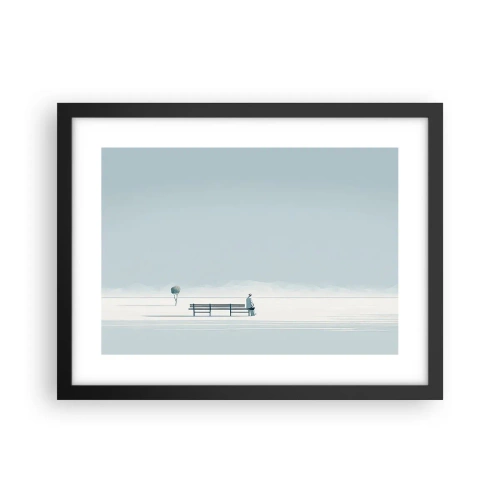 Affiche dans un cadre noir - Poster - Oui, j'attends. - 40x30 cm