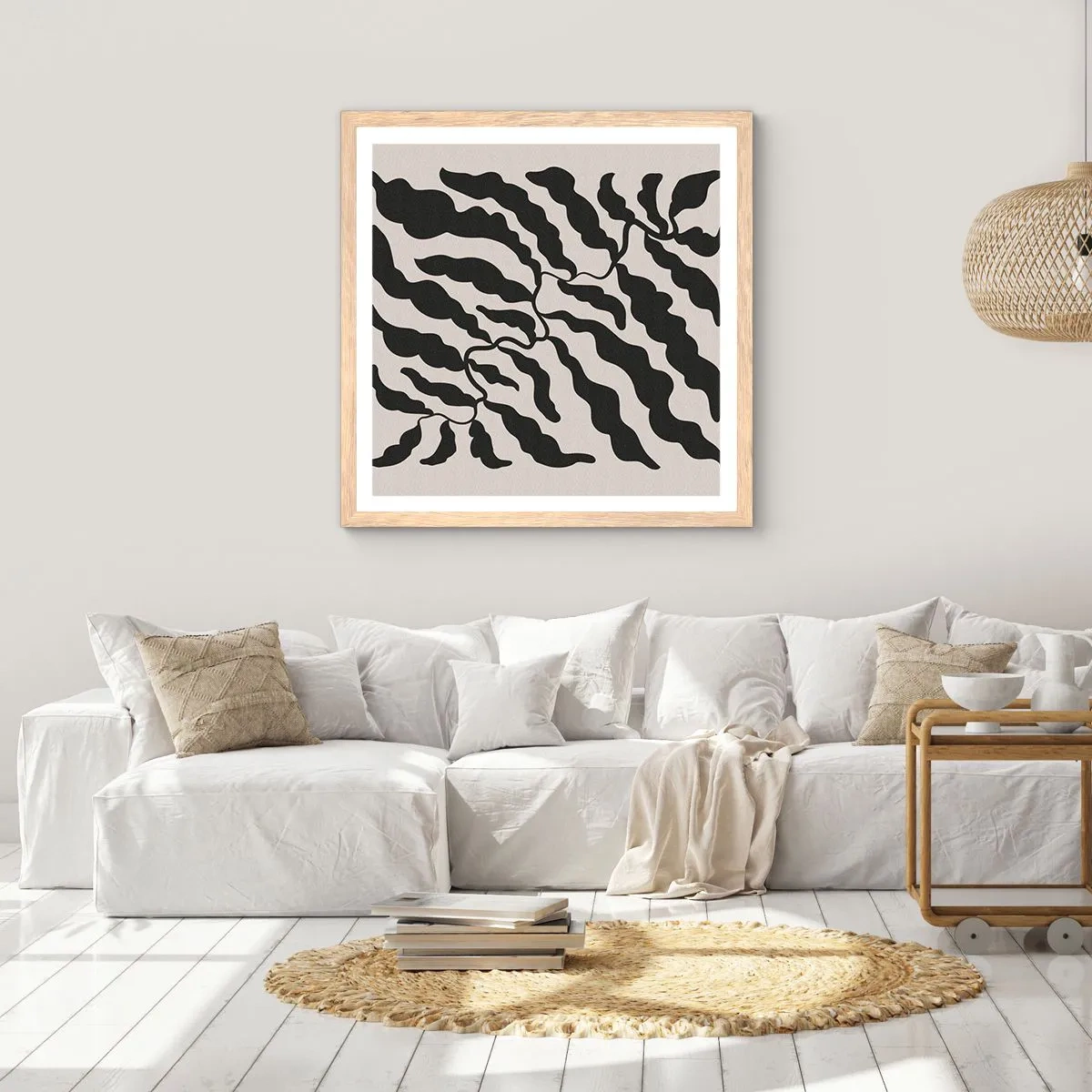 Affiche dans un chêne clair - Poster - La nature du carré - 30x30 cm