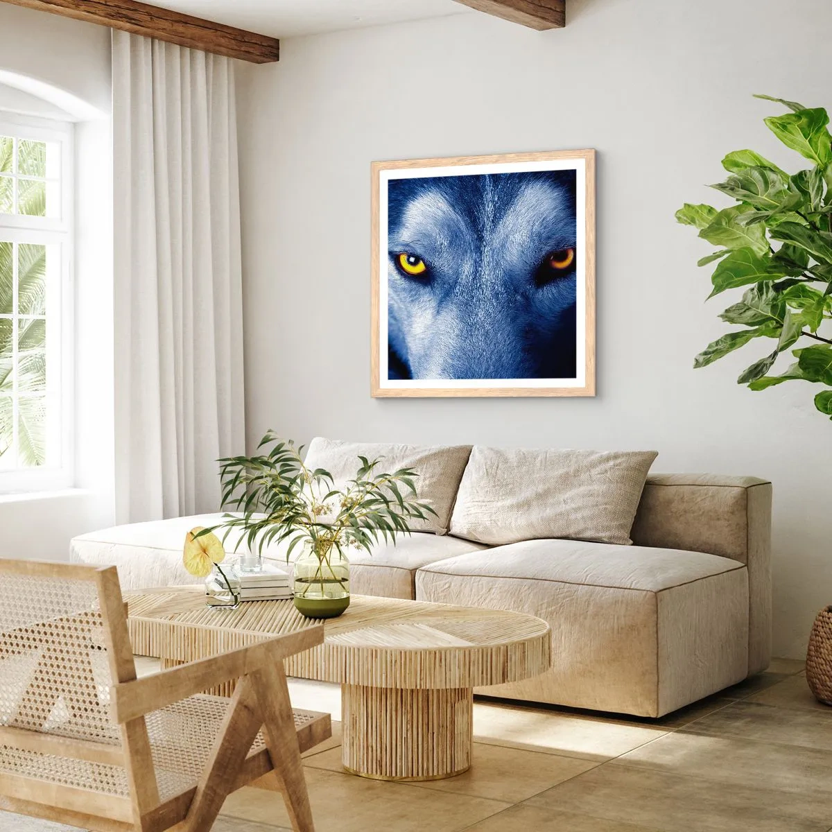 Affiche dans un chêne clair - Poster - Regars hypnotique - 40x40 cm