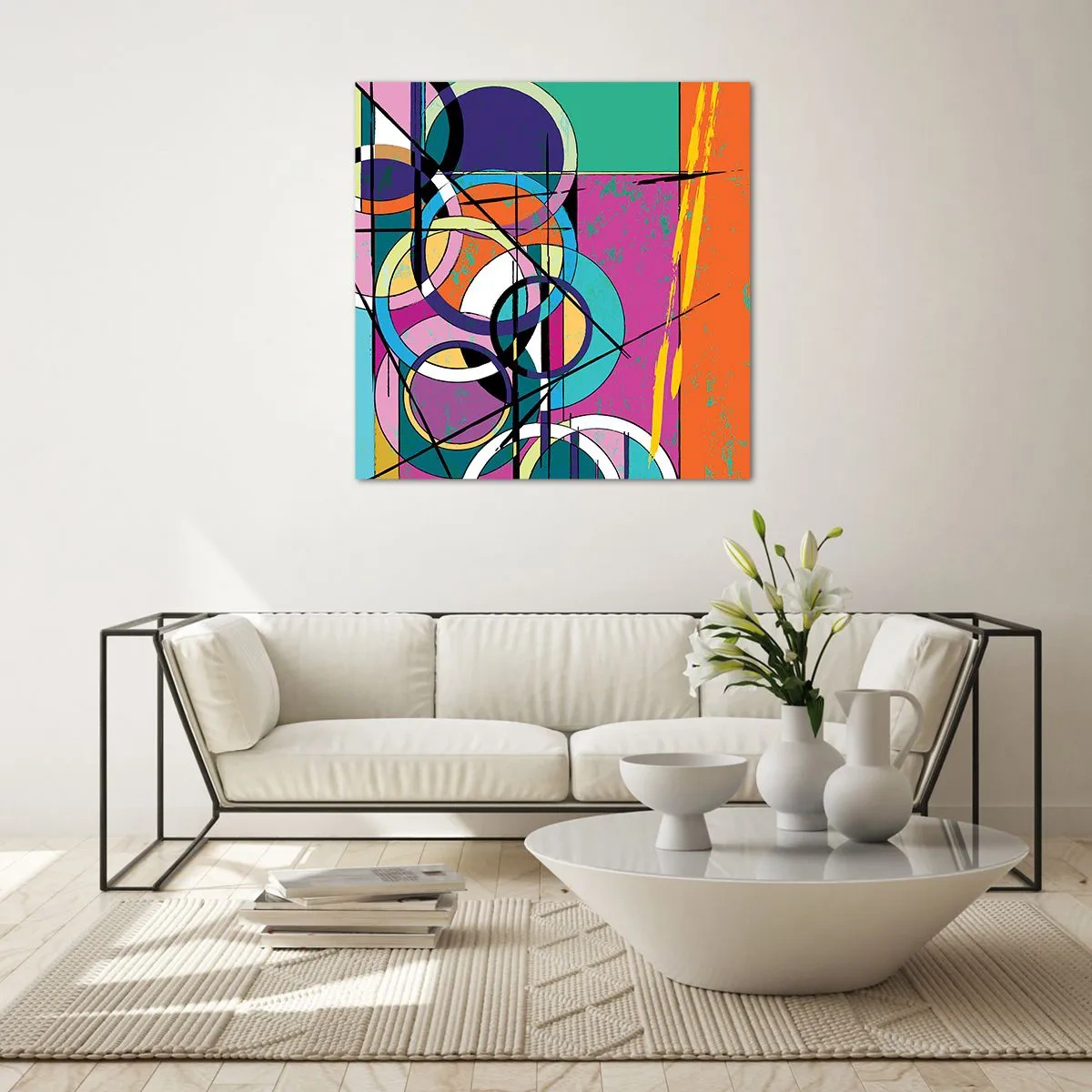 Impression sur verre - Image sur verre - Roues sur roues - 40x40 cm