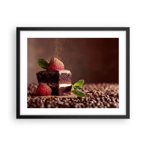 Affiche dans un cadre noir - Poster - La vie est douce - 50x40 cm