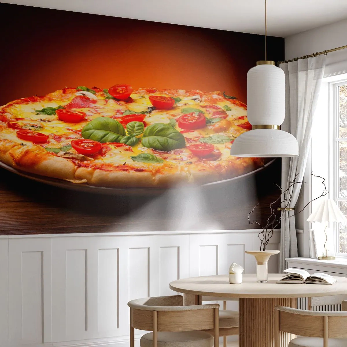 Papier Peint Photo Standard Eco - Mamma mia! - La gastronomie, Pizza, Italie - 200x140 cm