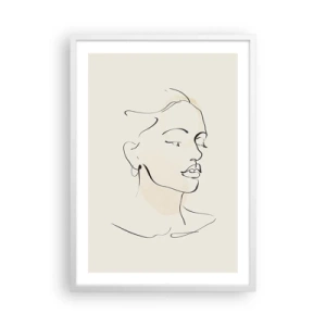 Affiche dans un cadre blanc - Poster - Une ligne certaine - 50x70 cm