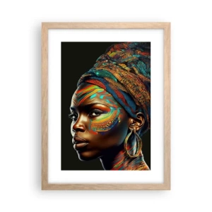 Affiche dans un chêne clair - Poster - reine africaine - 30x40 cm