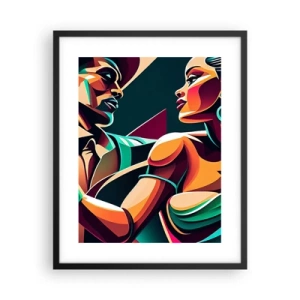 Affiche dans un cadre noir - Poster - Au rythme du coeur - 40x50 cm