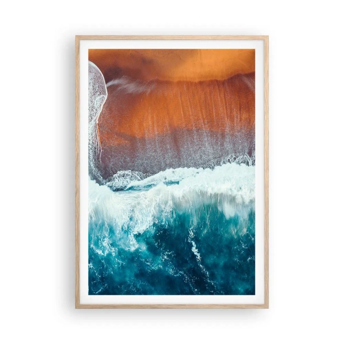 Affiche dans un chêne clair - Poster - Caresse de l'océan - 70x100 cm