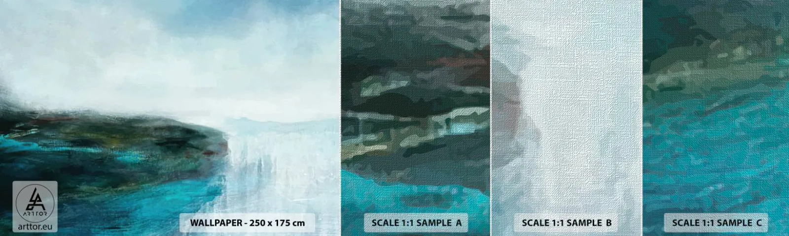 Échantillon de Papier Peint Premium Canvas - Abstraction nautique - Abstraction, Contemporain, Mer - 100x30 cm