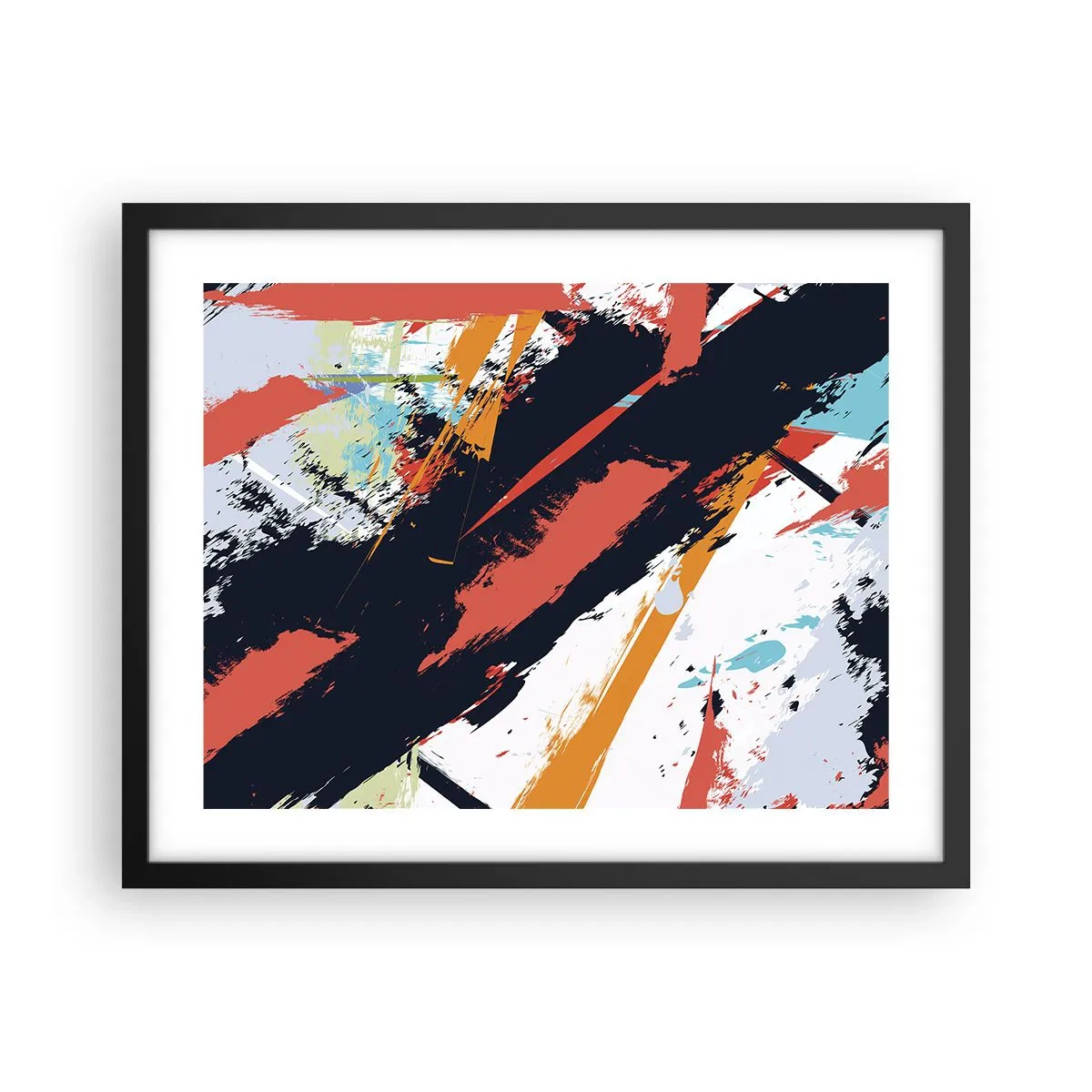 Affiche dans un cadre noir - Poster - Composition dynamique - 50x40 cm