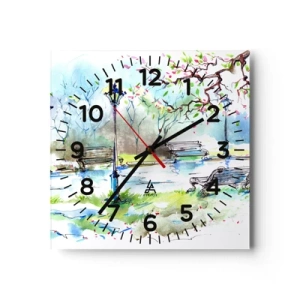 Horloge murale - Pendule murale - Le charme du silence d'un parc - 30x30 cm