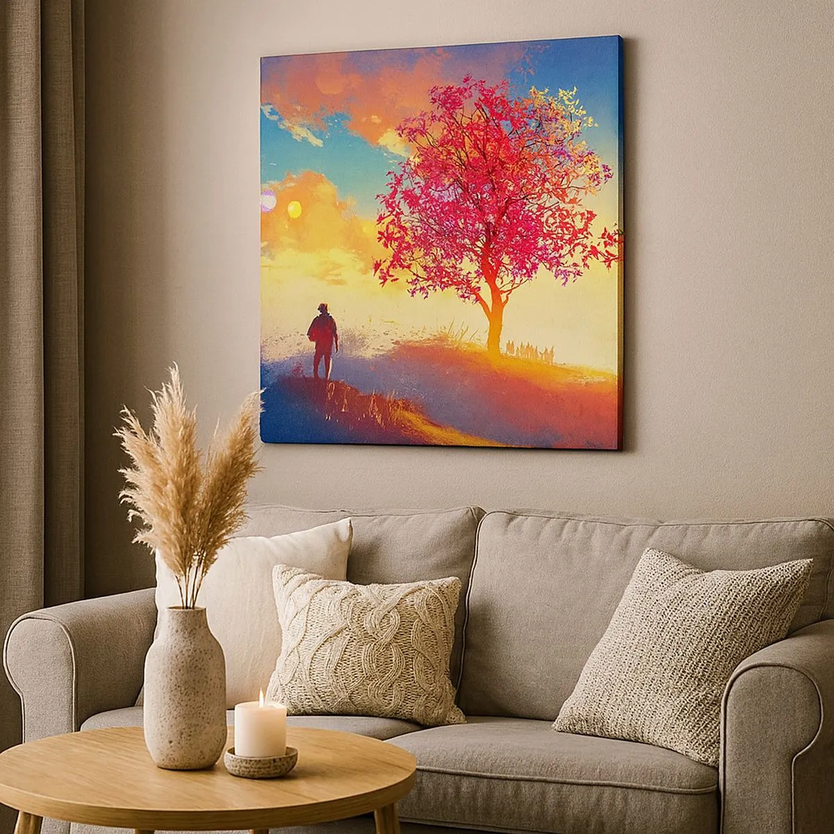 Impression sur toile - Image sur toile - Pèlerin à destination - 30x30 cm