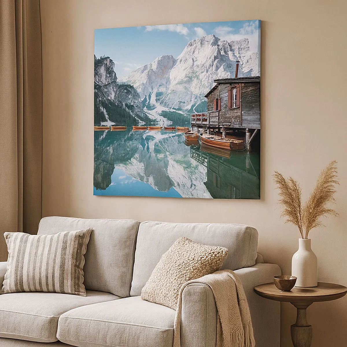 Impression sur toile - Image sur toile - Un matin cristallin en montagne - 30x30 cm