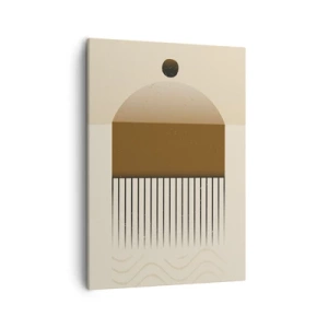 Impression sur toile - Image sur toile - Composition géométrique abstraite dans les tons beige et marron - 50x70cm - Différents états - Décoration murale moderne pour le salon et la chambre ARTTOR