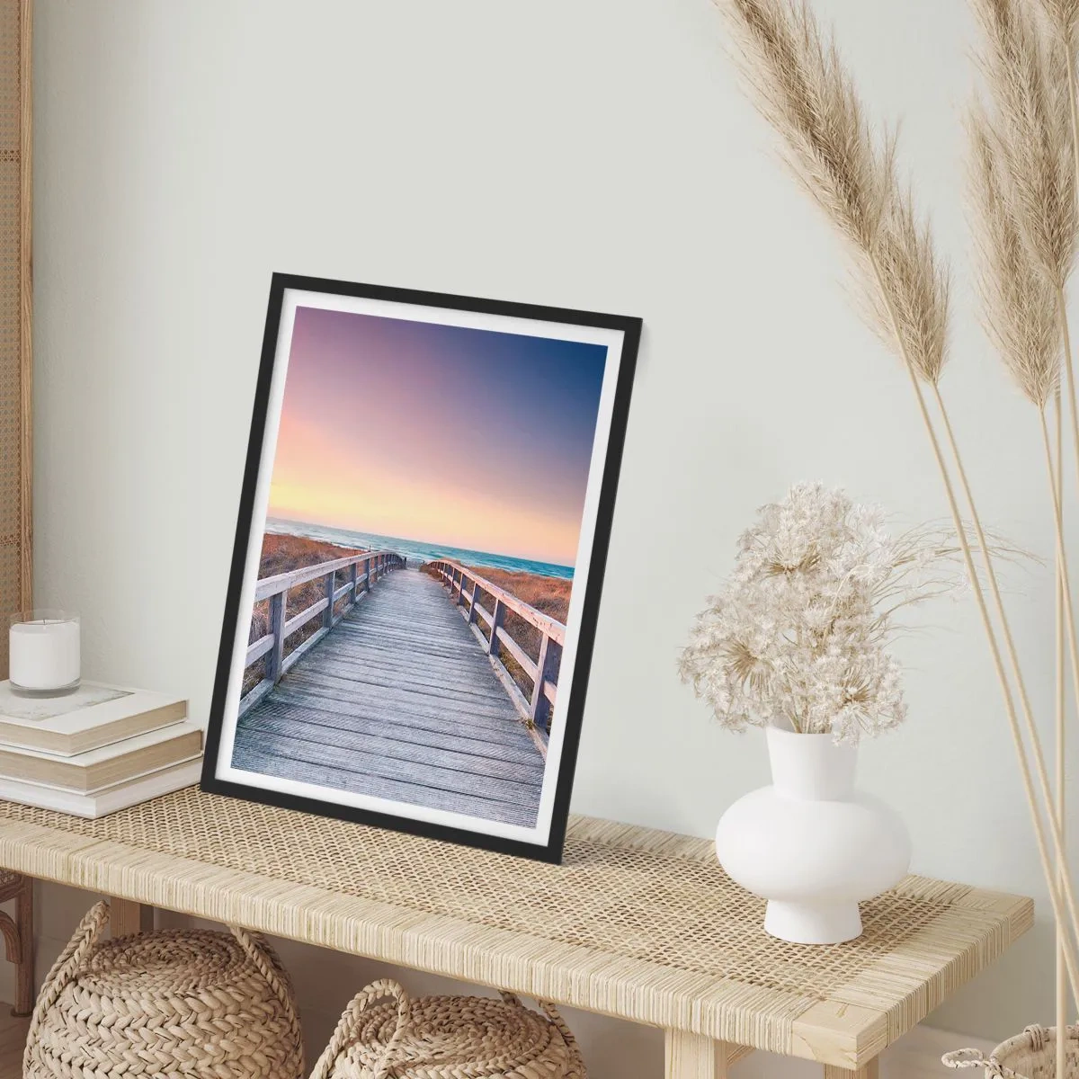 Affiche dans un cadre noir - Poster - Aurore baltique du soir - 30x40 cm