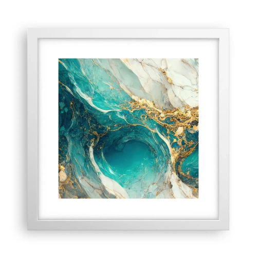 Affiche dans un cadre blanc - Poster - Composition en veines d'or - 30x30 cm