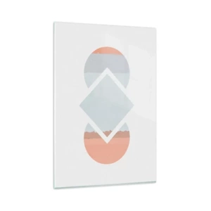 Impression sur verre - Image sur verre - Une peinture minimaliste aux formes géométriques - 80x120cm - La situation est clair - Décoration murale moderne pour le salon et la chambre ARTTOR