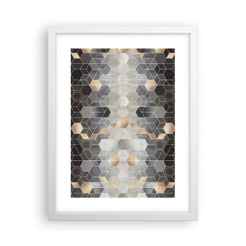 Affiche dans un cadre blanc - Poster - Composition de diamants - 30x40 cm