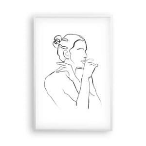 Affiche dans un cadre blanc - Poster - Nu : un mystère sensuel - 61x91 cm