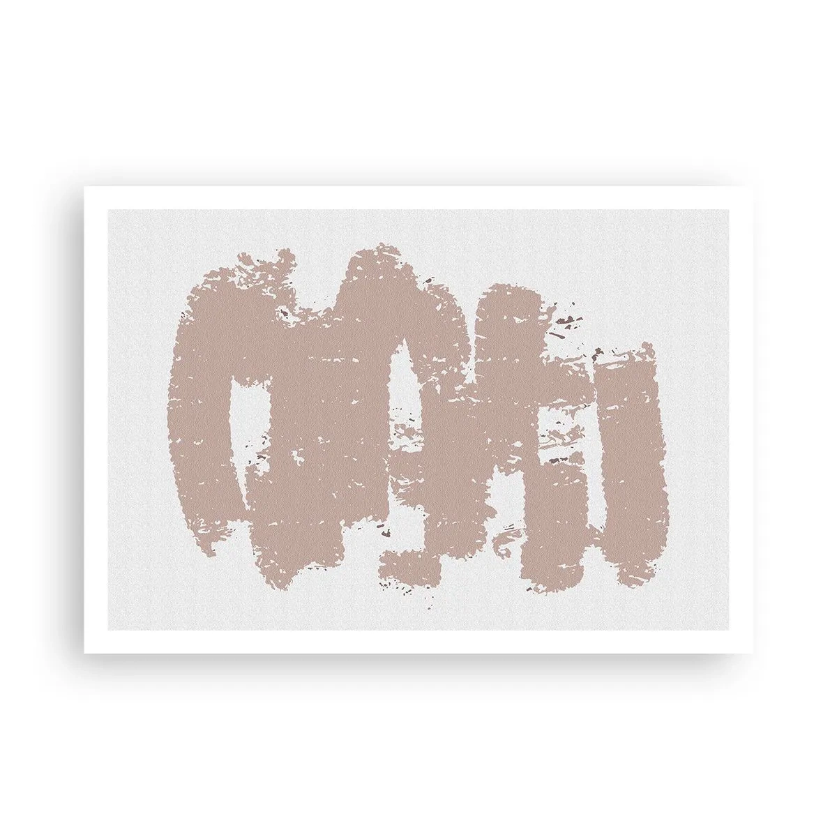 Affiche - Poster - Formes roses douces sur fond clair - 100x70cm - Abstraction en rose tendre - Décoration murale moderne pour le salon et la chambre ARTTOR