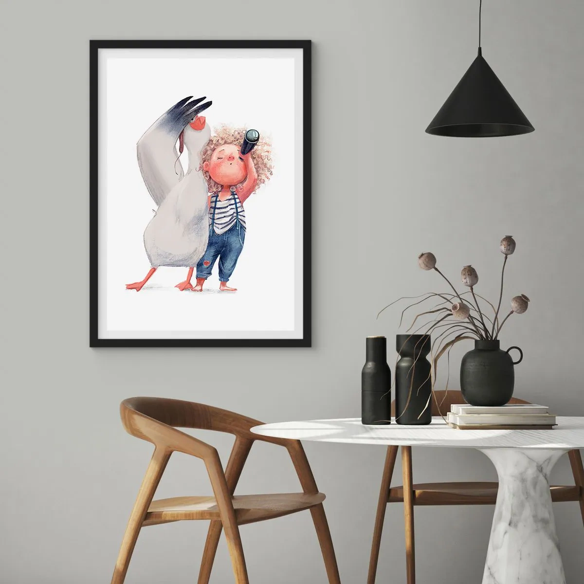 Affiche dans un cadre noir - Poster - Plan de grand voyage - 70x100 cm