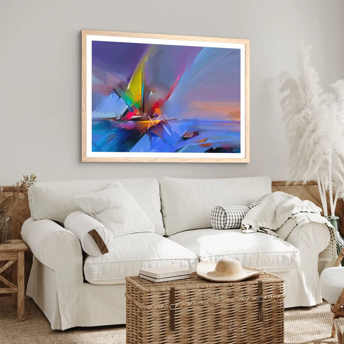 Affiche dans un chêne clair - Poster - Hélices comme un oiseau - 100x70 cm