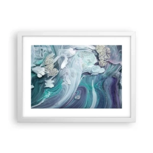 Affiche dans un cadre blanc - Poster - Courants bleus - 40x30 cm