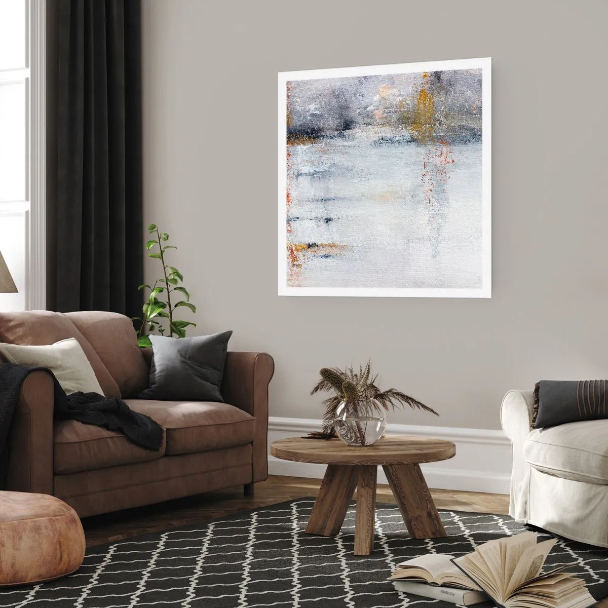 Affiche - Poster - Derrière l'air un rideau - 40x40 cm