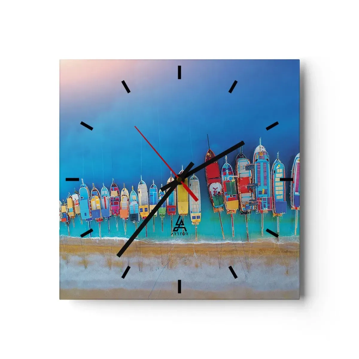 Horloge murale - Pendule murale - Une vue à vol d'oiseau - 40x40 cm