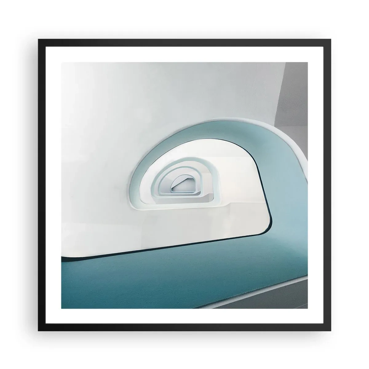 Affiche dans un cadre noir - Poster - Au profondeur du bleu - 60x60 cm