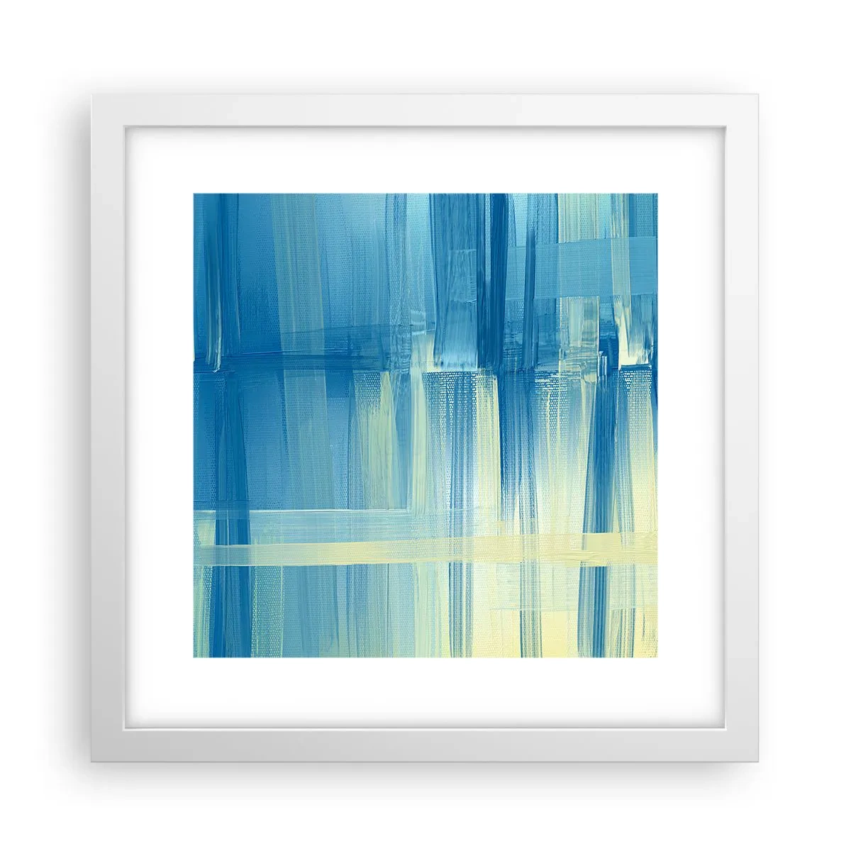 Affiche dans un cadre blanc - Poster - Composition en turquoise - 30x30 cm