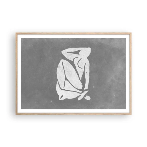 Affiche dans un chêne clair - Poster - En pensée - 100x70 cm