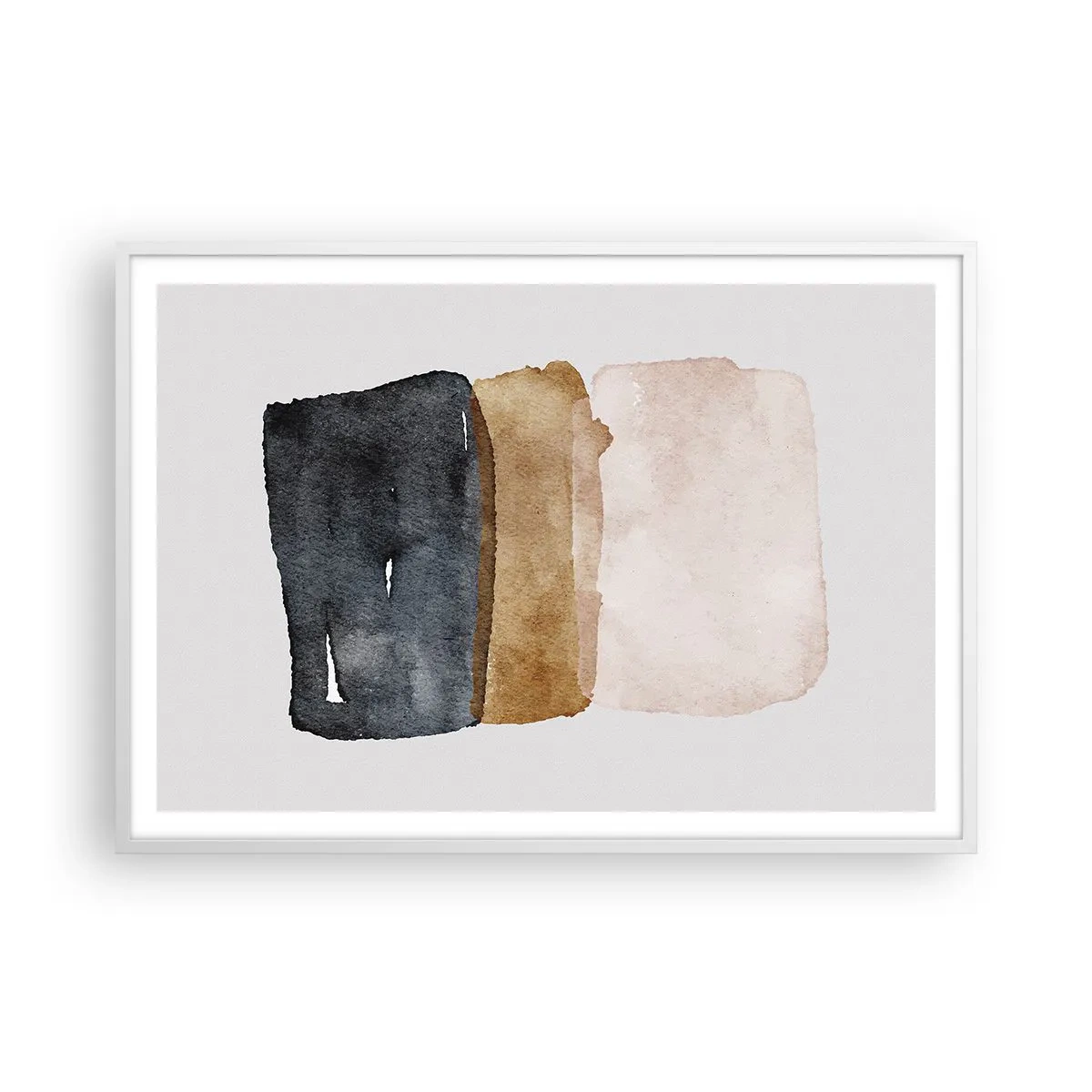 Affiche dans un cadre blanc - Poster - Composition de couleurs de la terre - 100x70 cm