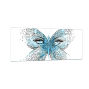 Impression sur verre - Image sur verre - Mésange bleue Eros - 100x40 cm